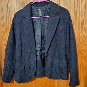 Black floral lace blazer
